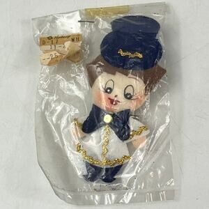 Vtg Newberrys Made in Japan Felt Bellhop Character Pin/Brooch Original Packaging